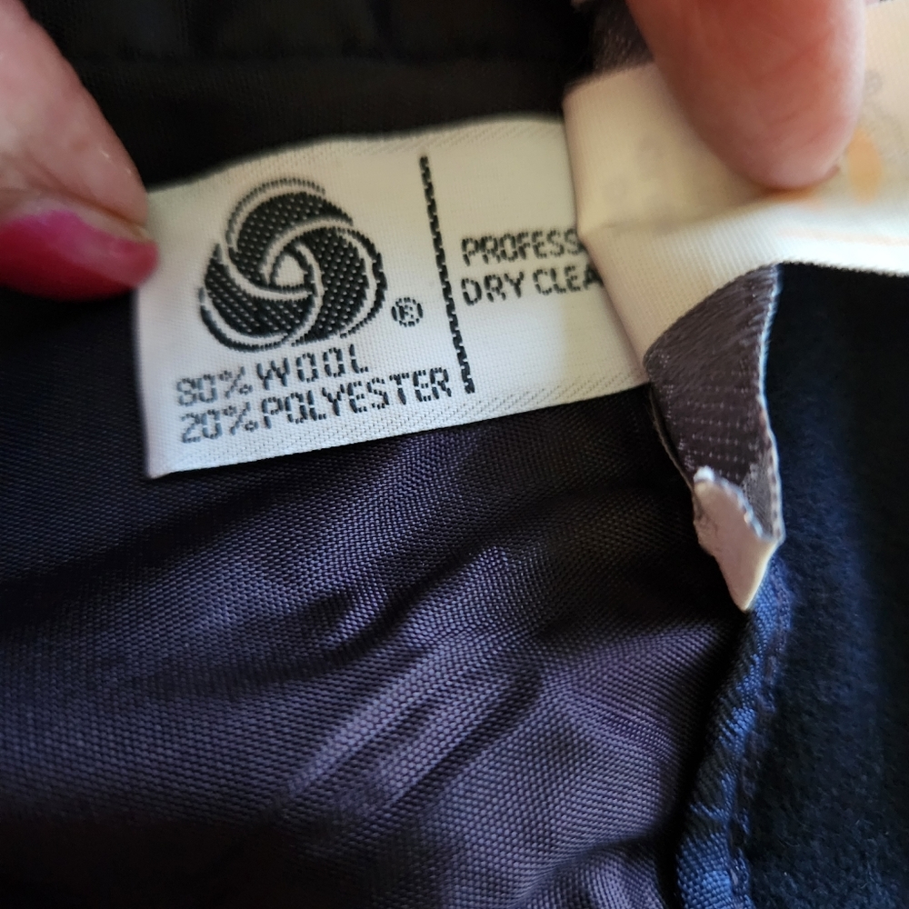 Vintage Evan-Picone ILGWU Navy Blue Wool Blend Pleated Skirt Made in USA Size 16 - Picture 7 of 8